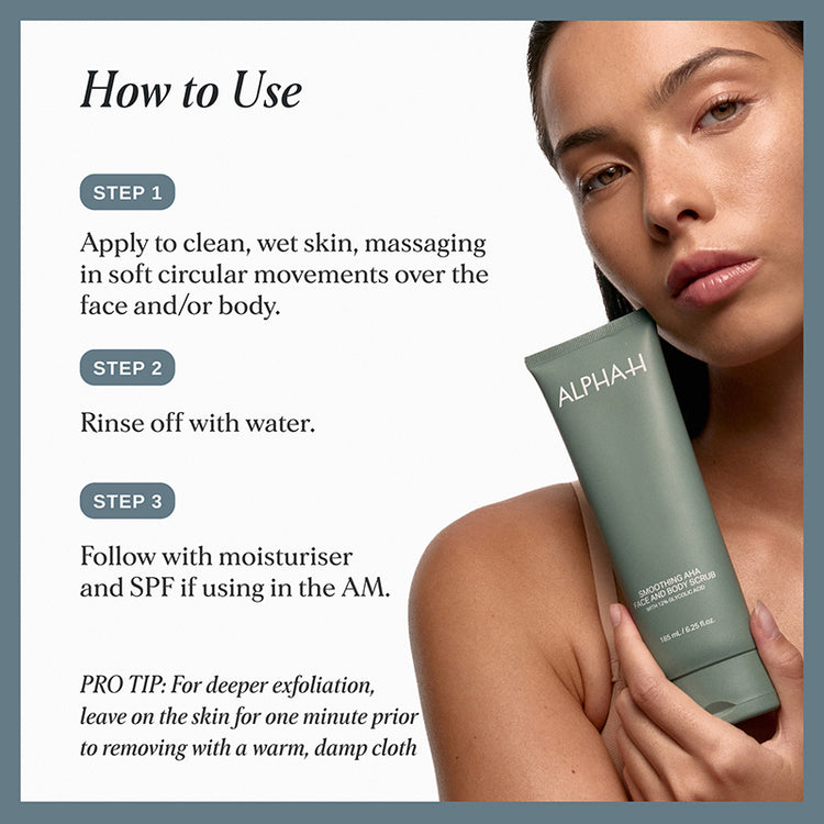 Alpha-H Smoothing AHA Face & Body Scrub 185ml