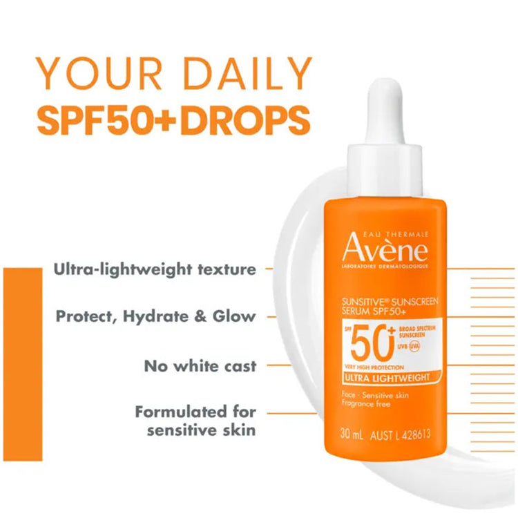 Avene Sunsitive Sunscreen Serum SPF50+ 30ml