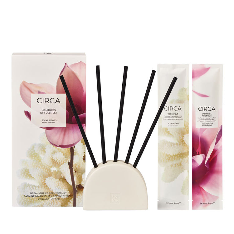 CIRCA Oceanique + Jasmine & Magnolia Scent Stems Duo
