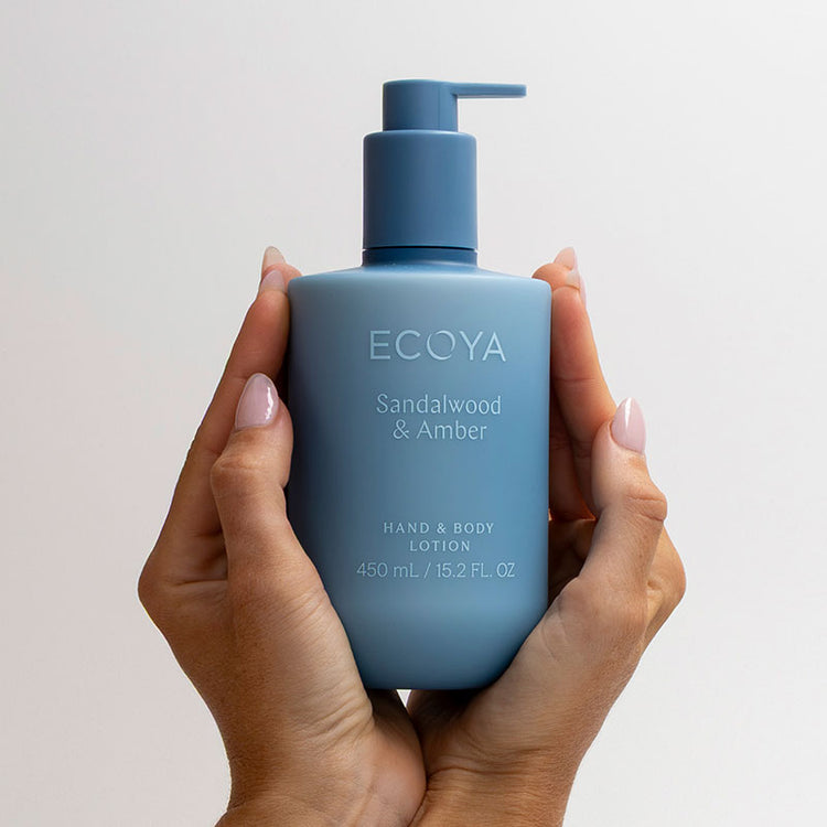 Ecoya Hand & Body Lotion - Sandalwood & Amber 450ml