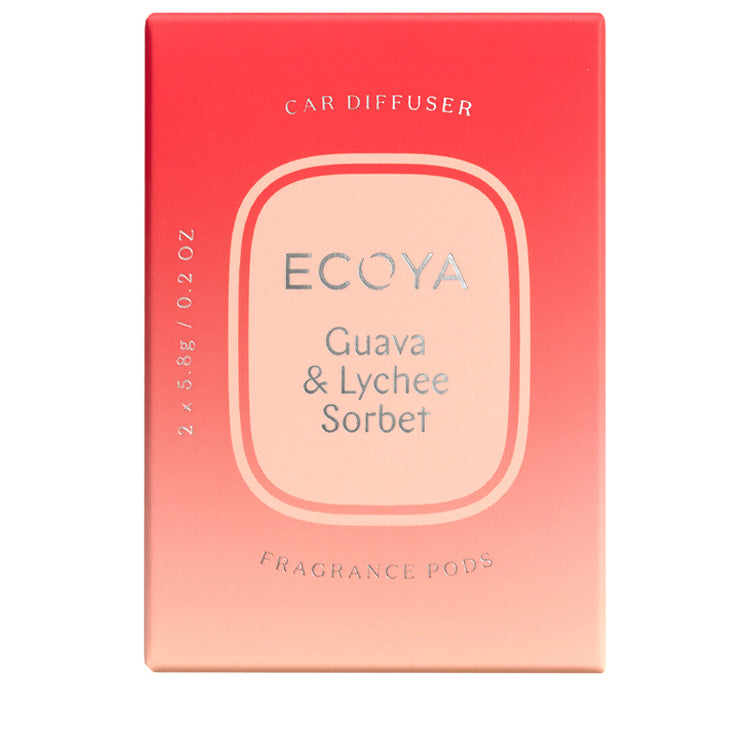 Ecoya Car Diffuser Pods - Guava & Lychee Sorbet