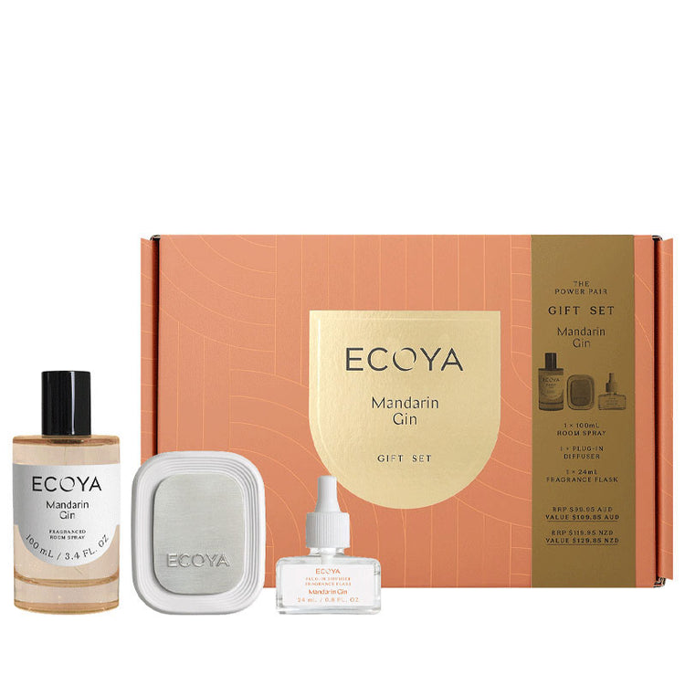 Ecoya The Power Pair: Mandarin Gin Plug In Diffuser & Room Spray Gift Set