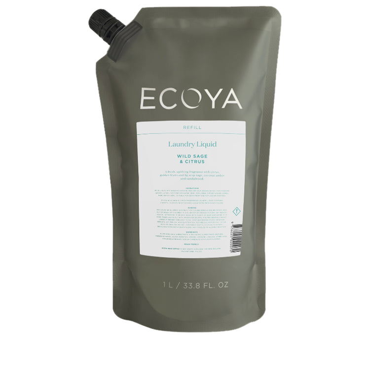 Ecoya Wild Sage & Citrus Fragranced Laundry Liquid Refill 1L