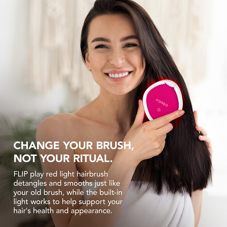 FOREO FLIP Play Red Light Hairbrush - Cherry Up!