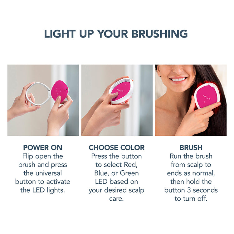 FOREO FLIP Play Red Light Hairbrush - Cherry Up!