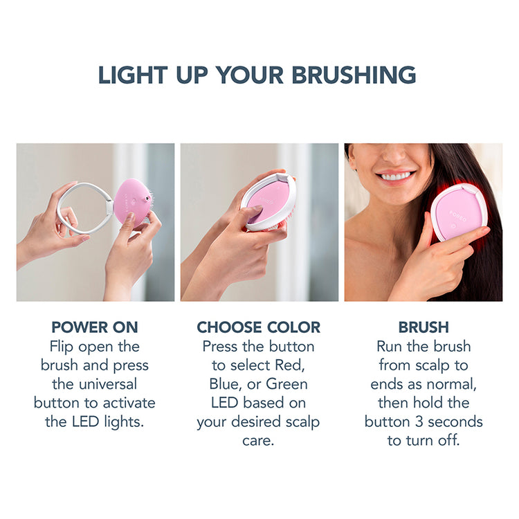 FOREO FLIP Play Red Light Hairbrush - Tickle Me Pink!
