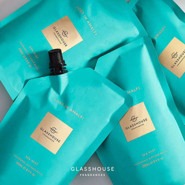 GLASSHOUSE FRAGRANCES Lost in Amalfi 250ml Diffuser Refill Pouch