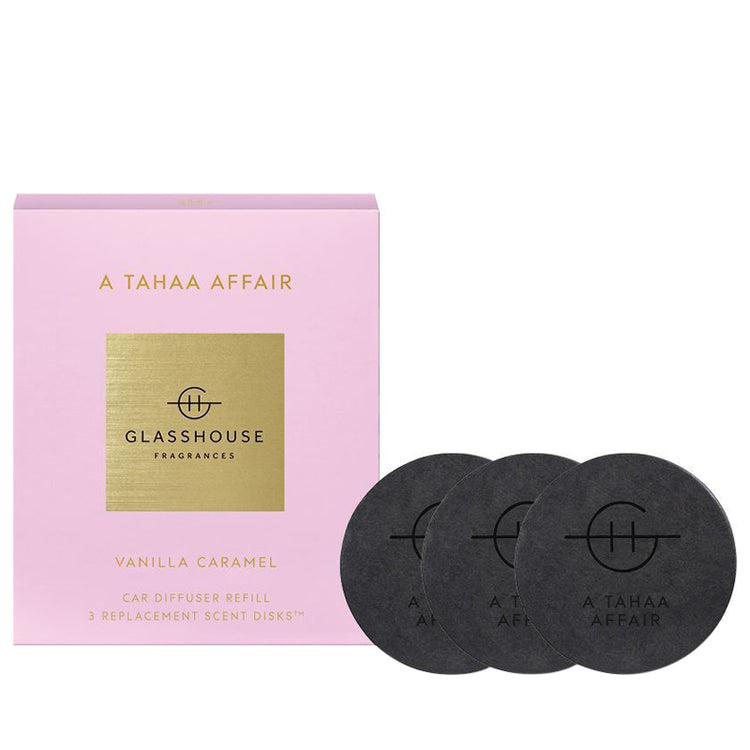 GLASSHOUSE FRAGRANCES 3 Replacement Car Diffuser Scent Disks - A Tahaa Affair