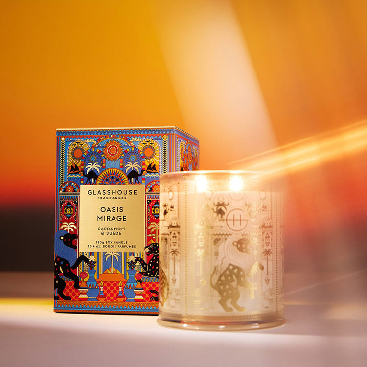 GLASSHOUSE FRAGRANCES Oasis Mirage 380g Triple Scented Soy Candle