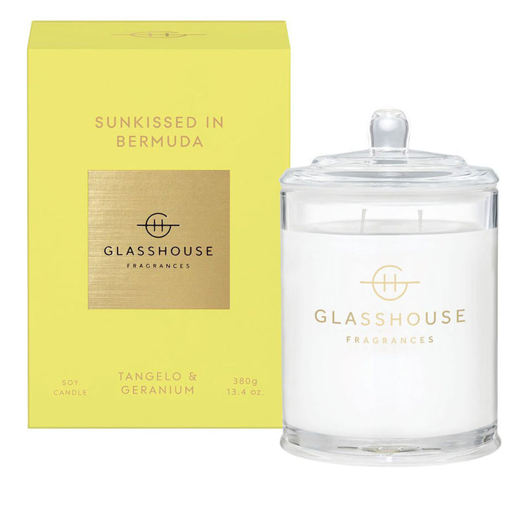 GLASSHOUSE FRAGRANCES Sunkissed in Bermuda 380g Triple Scented Soy Candle