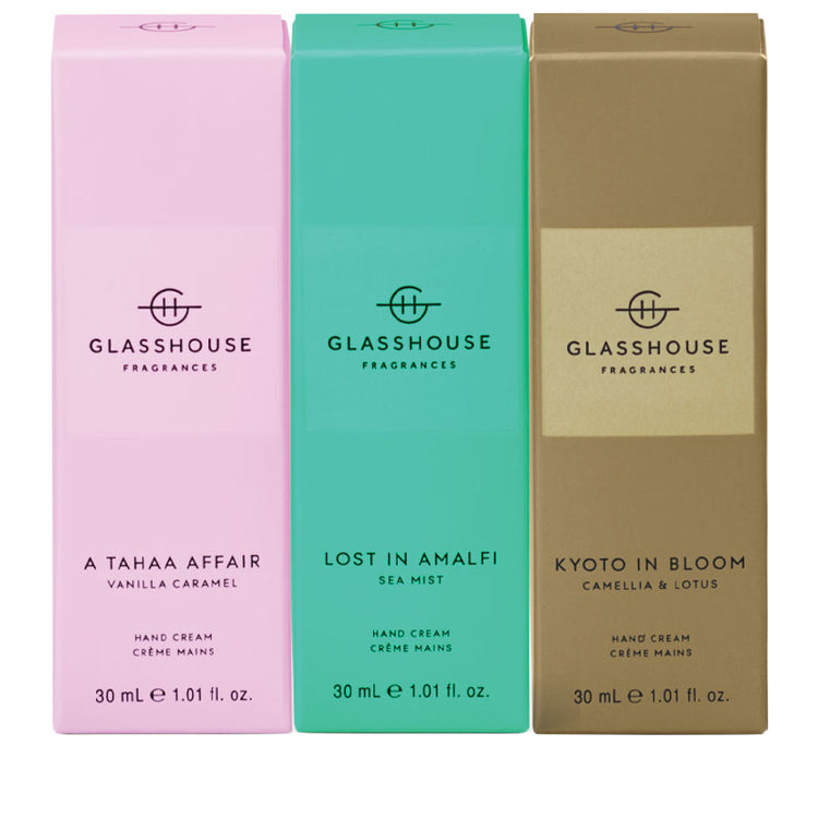 GLASSHOUSE FRAGRANCES Hand Cream Trio 30ml