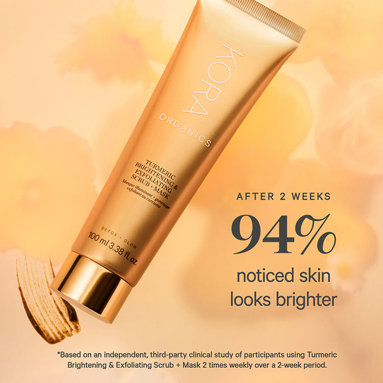 KORA Organics Turmeric Brightening & Exfoliating Mask + Scrub 100ml