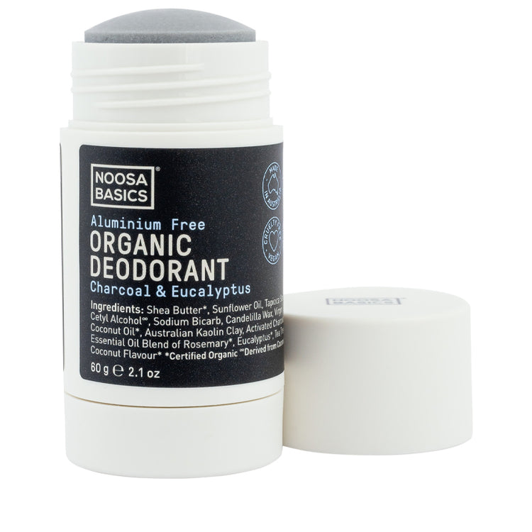 Noosa Basics Organic Deodorant Stick - Charcoal & Eucalyptus 60g
