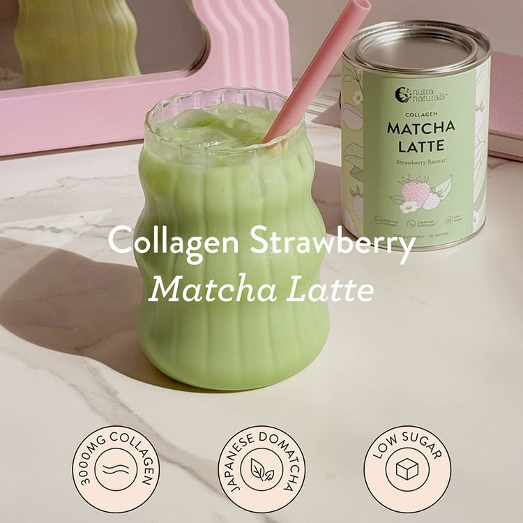 Nutra Naturals Collagen Strawberry Matcha Latte 100g