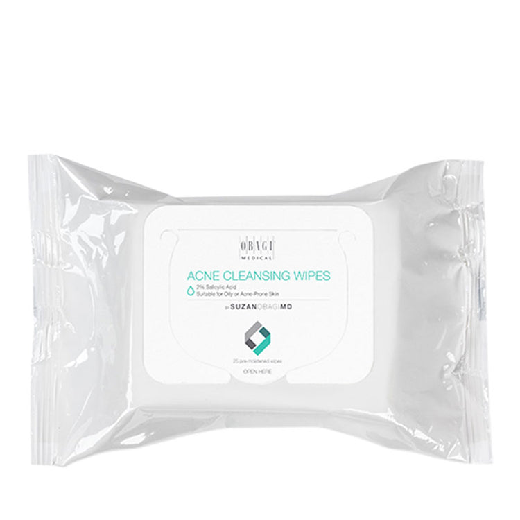 Obagi On the Go Cleansing Wipes for Oily or Acne Prone Skin (25pk)