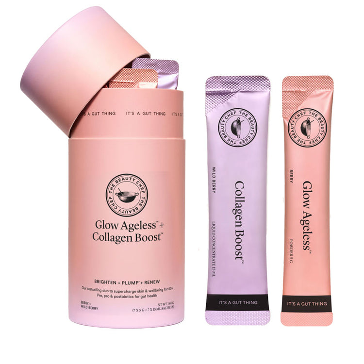 The Beauty Chef Glow Ageless + Collagen Boost Sachets (7x5g + 7x15ml)