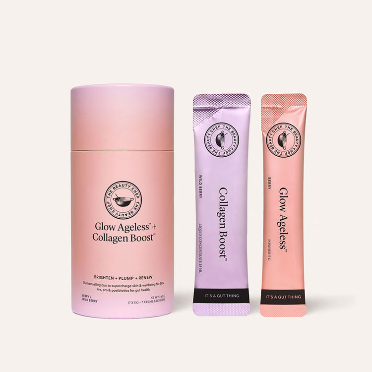 The Beauty Chef Glow Ageless + Collagen Boost Sachets (7x5g + 7x15ml)