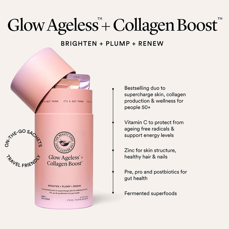 The Beauty Chef Glow Ageless + Collagen Boost Sachets (7x5g + 7x15ml)