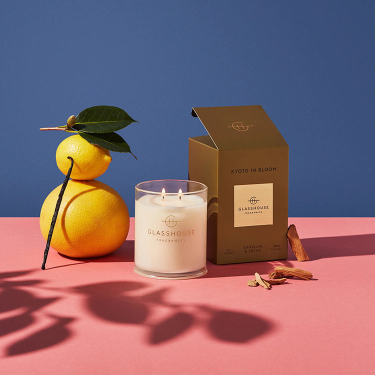 GLASSHOUSE FRAGRANCES Kyoto in Bloom 380g Triple Scented Soy Candle