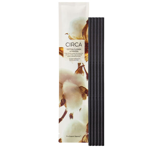 CIRCA Cotton Flower & Freesia 5 Replacement Scent Stems