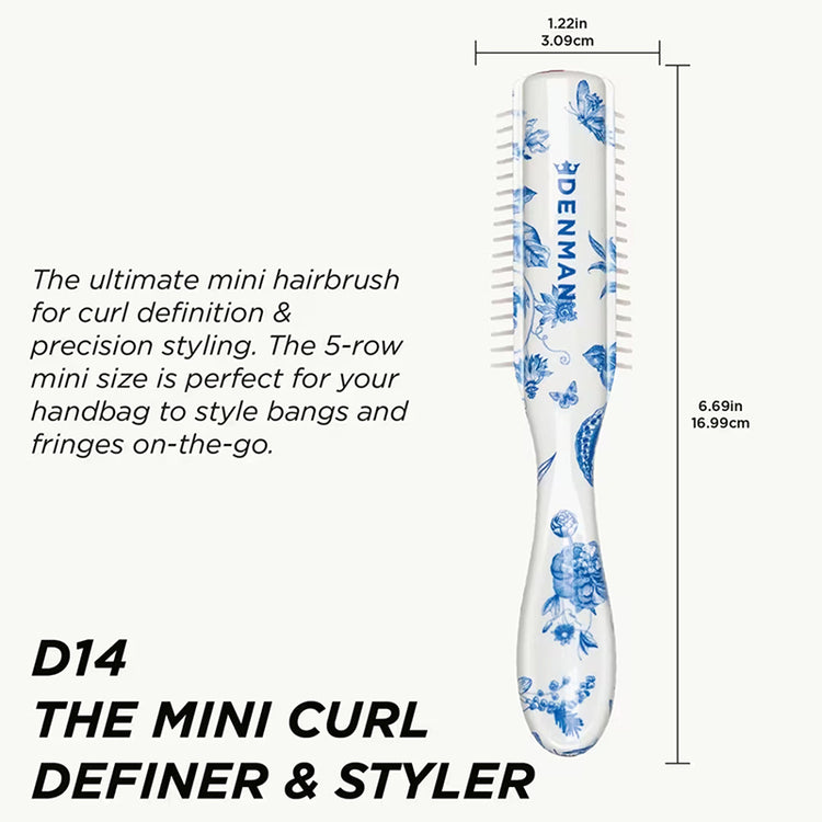 Denman D14 5 Row Mini Styler Blue Belle Brush