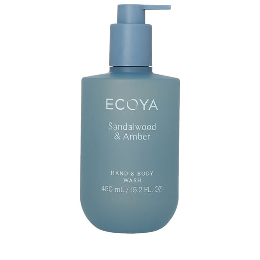 Ecoya Hand & Body Wash - Sandalwood & Amber 450ml