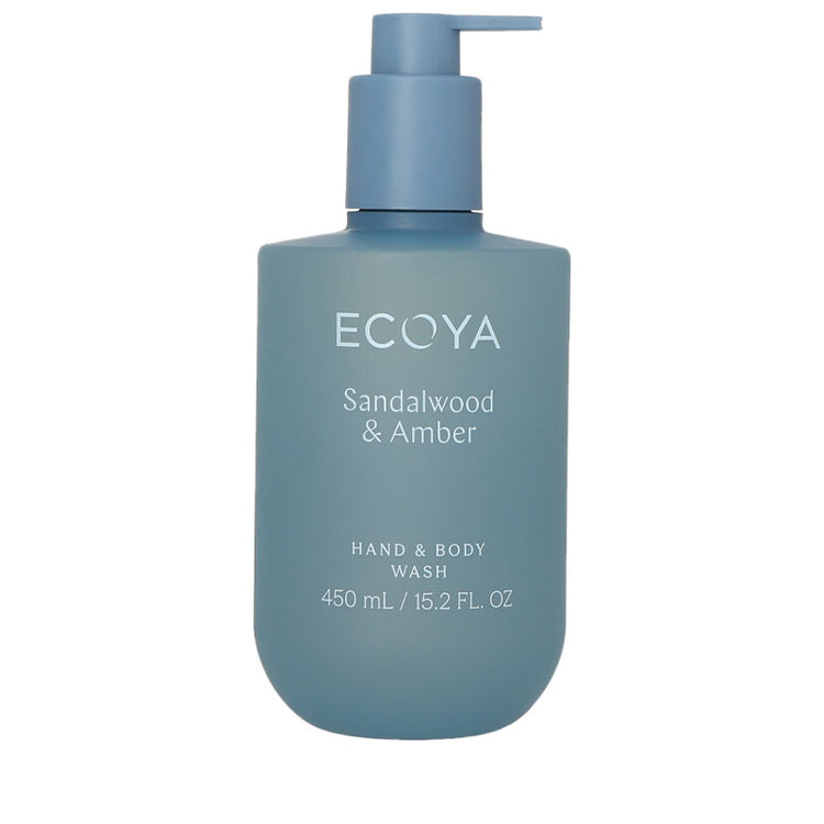 Ecoya Hand & Body Wash - Sandalwood & Amber 450ml