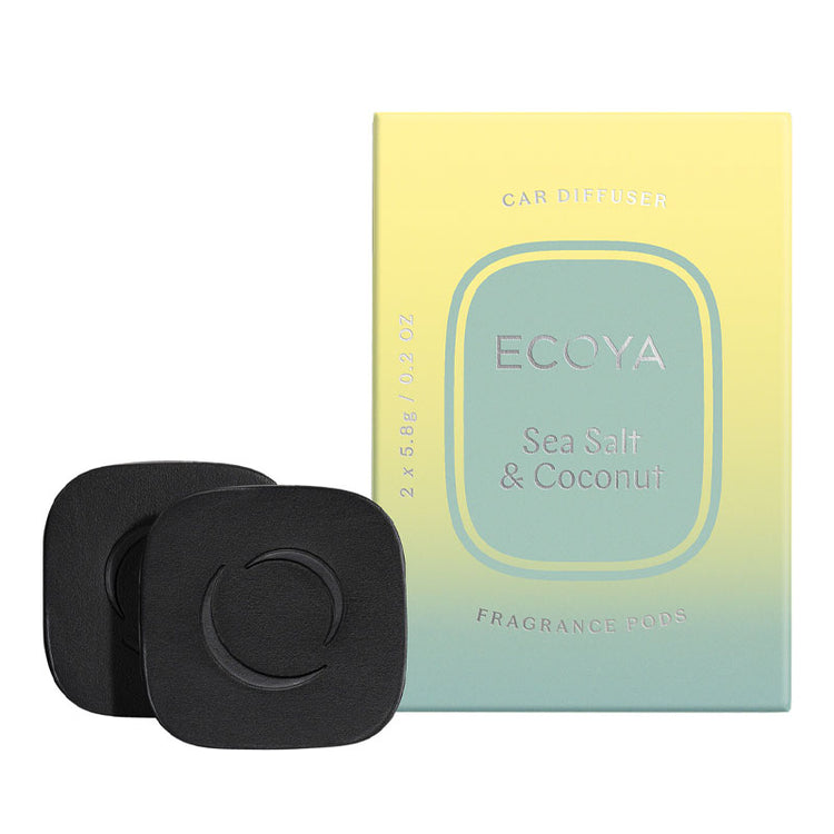 Ecoya Car Diffuser Pods - Sea Salt & Coconut