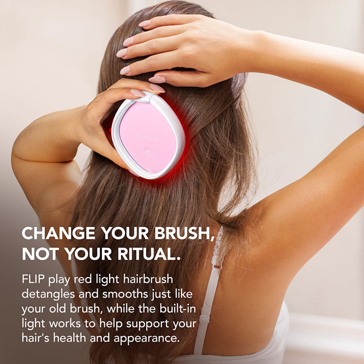 FOREO FLIP Play Red Light Hairbrush - Tickle Me Pink!