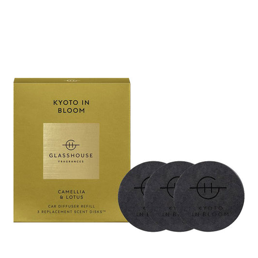 GLASSHOUSE FRAGRANCES 3 Replacement Car Diffuser Scent Disks - Kyoto in Bloom