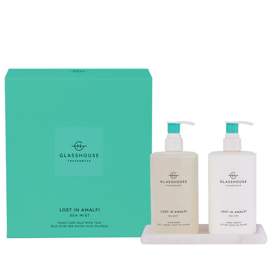 GLASSHOUSE FRAGRANCES Hand Care Duo With Tray - Lost in Amalfi