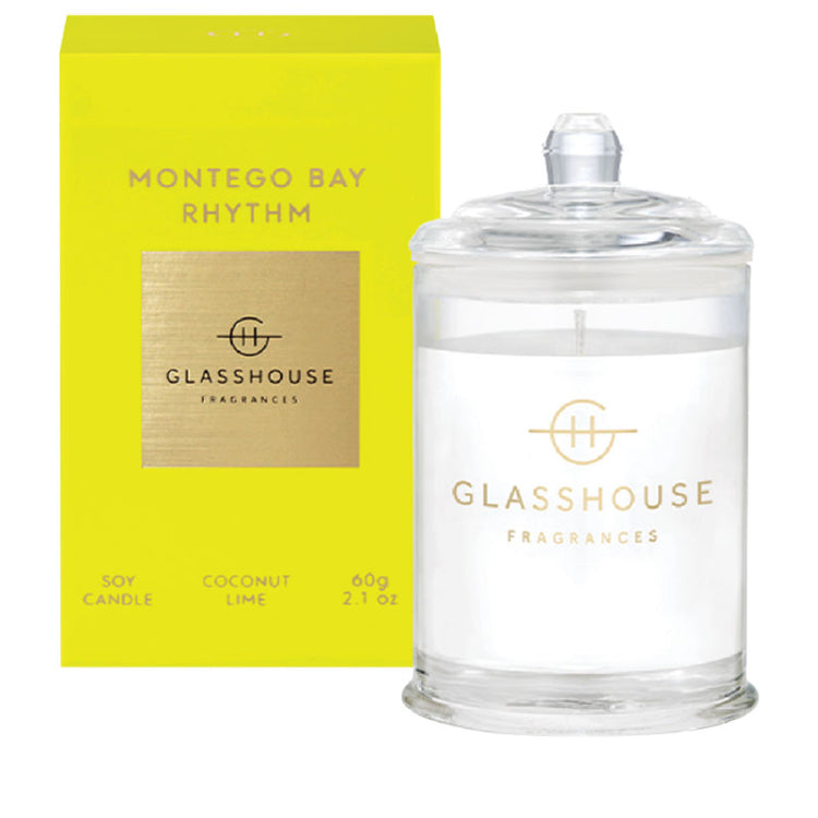 GLASSHOUSE FRAGRANCES Montego Bay Rhythm 60g Triple Scented Soy Candle