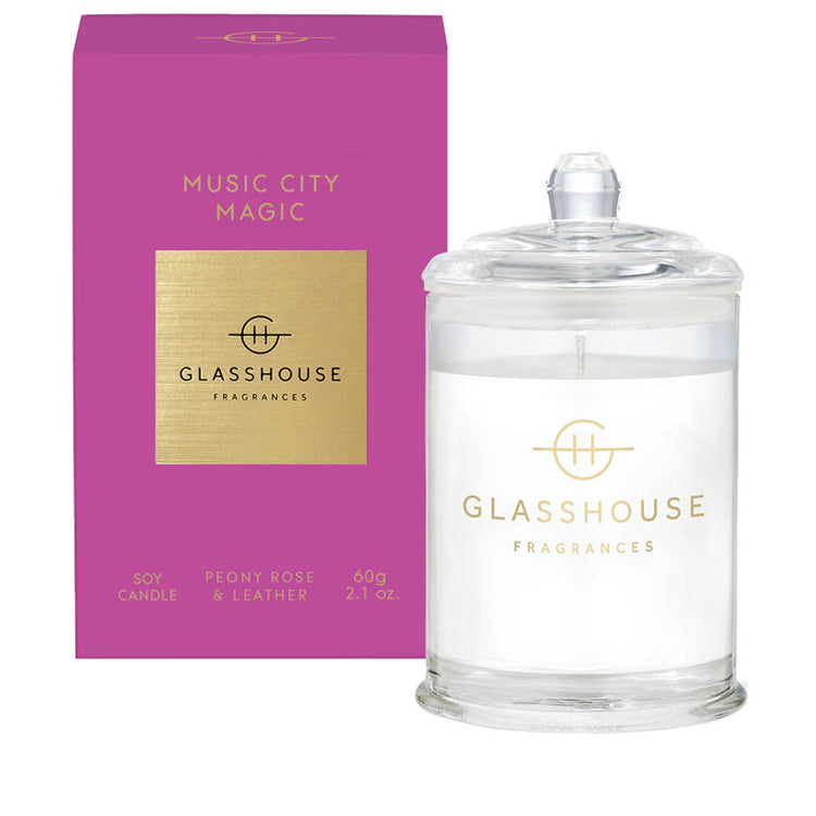 GLASSHOUSE FRAGRANCES Music City Magic 60g Triple Scented Soy Candle