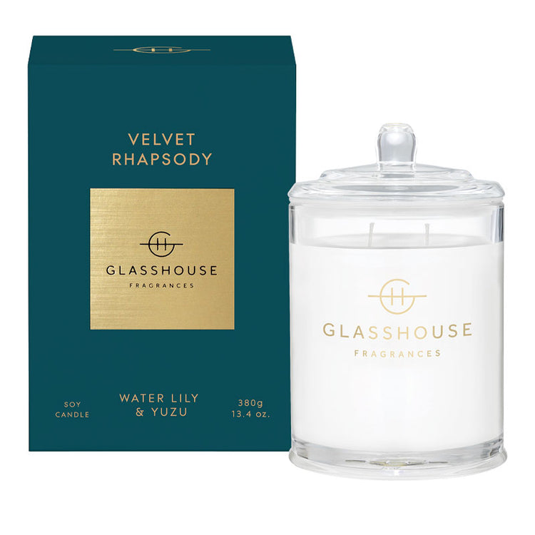 GLASSHOUSE FRAGRANCES Velvet Rhapsody 380g Triple Scented Soy Candle
