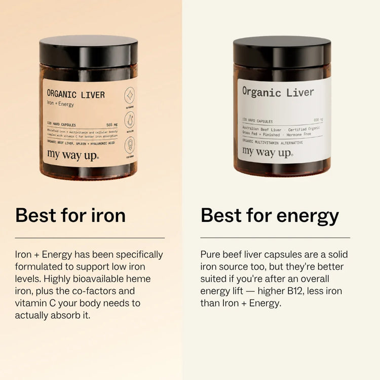 My Way Up Organic Liver - Iron + Energy (120 hard capsules)