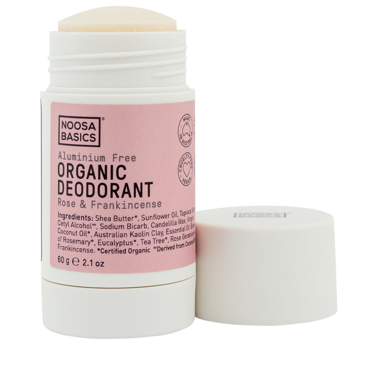 Noosa Basics Organic Deodorant Stick - Rose & Frankincense 60g