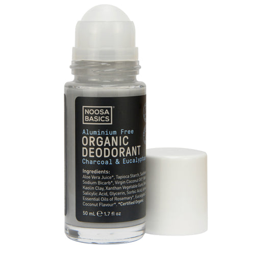 Noosa Basics Organic Deodorant Roll On - Charcoal & Eucalyptus 50ml