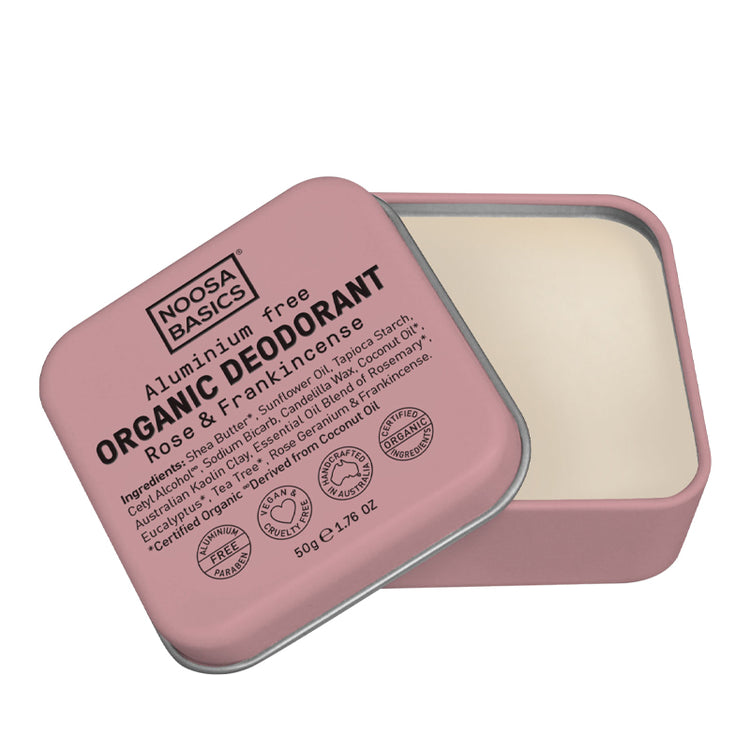 Noosa Basics Organic Deodorant Tin - Rose & Frankincense 50g