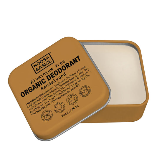 Noosa Basics Organic Deodorant Tin - Sandalwood 50g