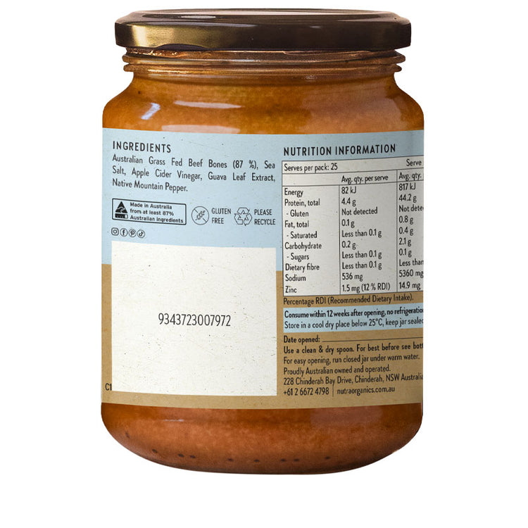 Nutra Organics Beef Bone Broth Concentrate - Natural 250g