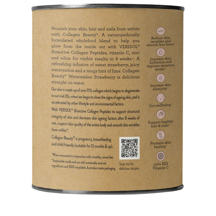 Nutra Organics Collagen Beauty Watermelon Strawberry 225g