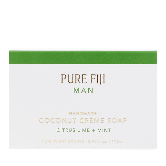 Pure Fiji MAN Handmade Coconut Creme Soap - Citrus Lime & Mint 110g