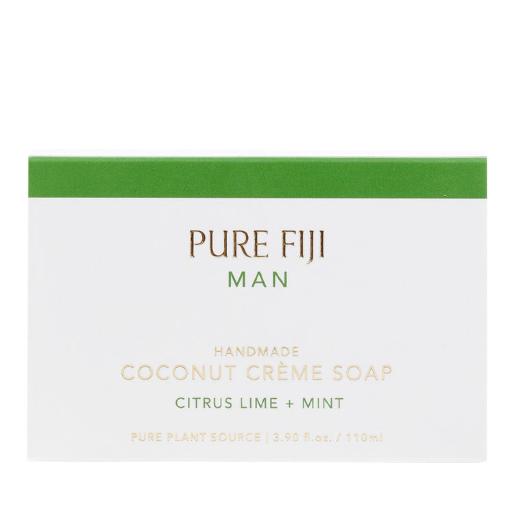 Pure Fiji MAN Handmade Coconut Creme Soap - Citrus Lime & Mint 110g