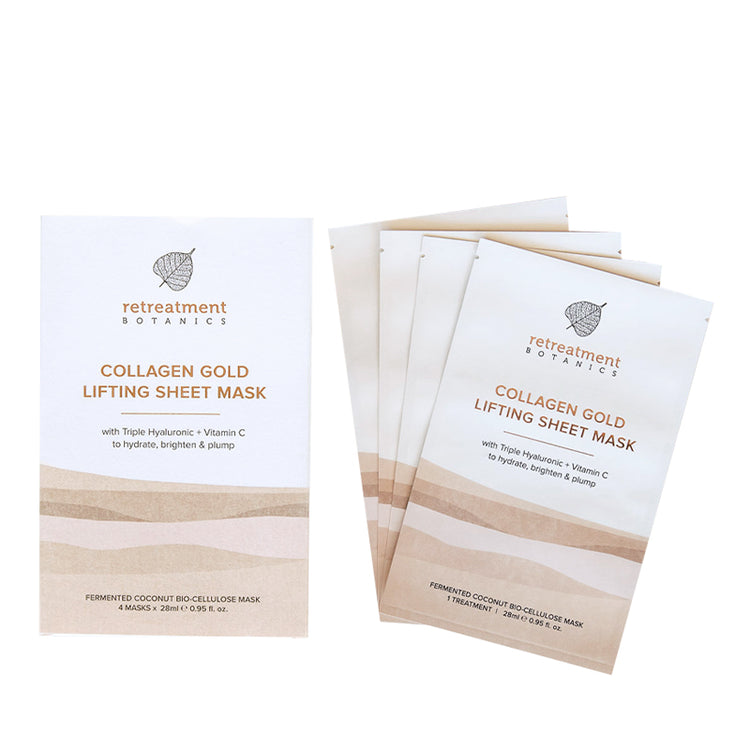 Retreatment Botanics Collagen Gold Lifting Sheet Mask (4 pack)