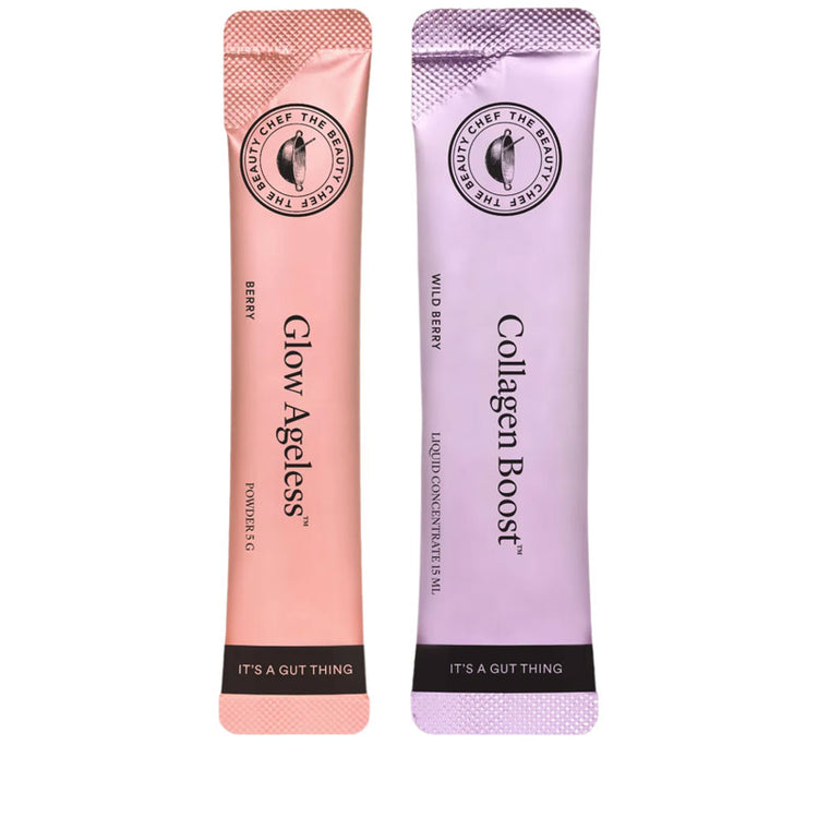 The Beauty Chef Glow Ageless + Collagen Boost Sachets (7x5g + 7x15ml)