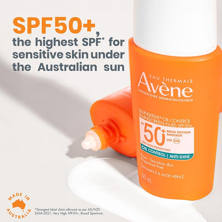 Avene Sunsitive Oil Control Sunscreen Fluid SPF50+ 50ml - Oily, Acne-prone and Sensitive Skin