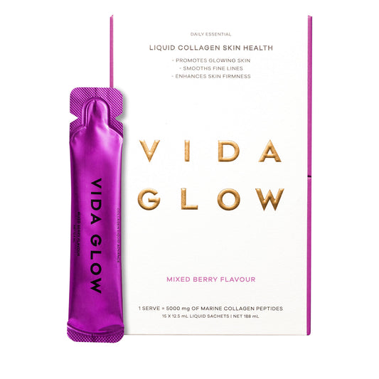 Vida Glow Liquid Collagen Skin Health - Mixed Berry 15 x 12.5ml