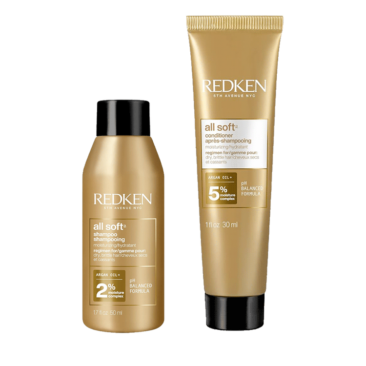 Redken All Soft Shampoo 50ml and Redken All Soft Conditioner 30ml