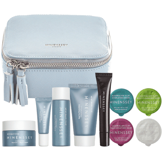 FREE Minenssey 9pc Cosmetic Bag - Blue
