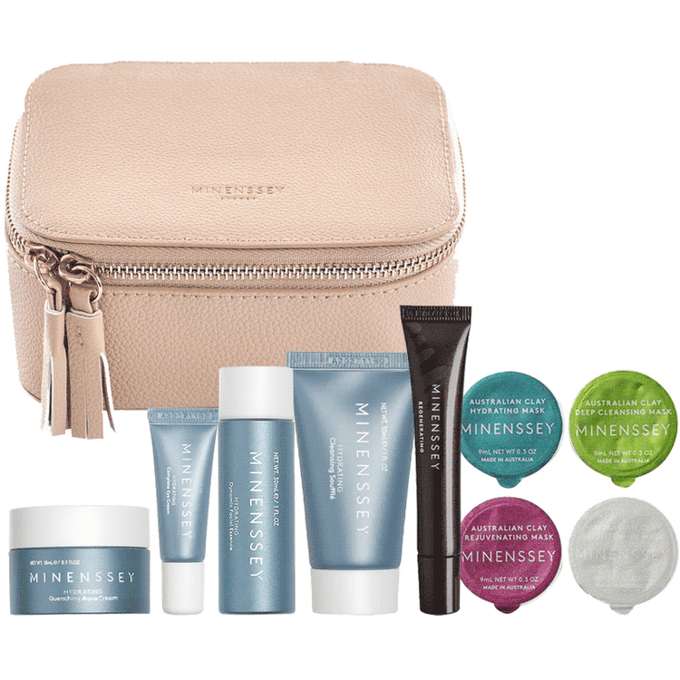 FREE Minenssey 9pc Cosmetic Bag - Pink